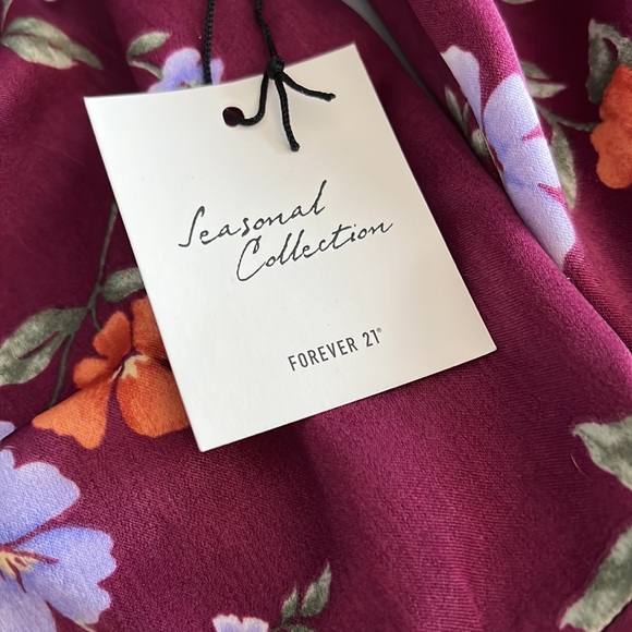 Purple floral crop hook and eye crop top forever 21 - Picture 5 of 6